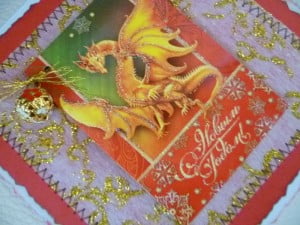 Новогодние открытки ручной работы с драконом